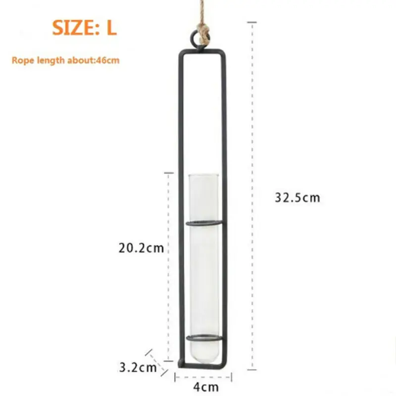 Креативная настенная подвесная ваза для цветов кованая гидропонная бутылка