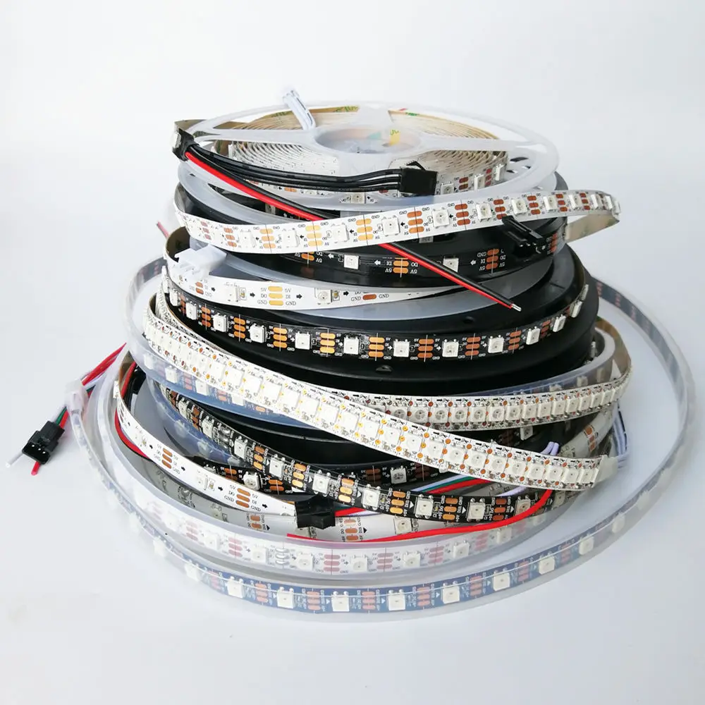 5 м DC5V WS2812B Светодиодные полосы света индивидуально адресуемый умный пиксель rgb