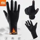 Зимние теплые перчатки Xiaomi, ветрозащитные Нескользящие утолщенные перчатки с пальцами, для сенсорного экрана, унисекс, для мужчин и женщин, спортивные велосипедные перчатки, Новинка