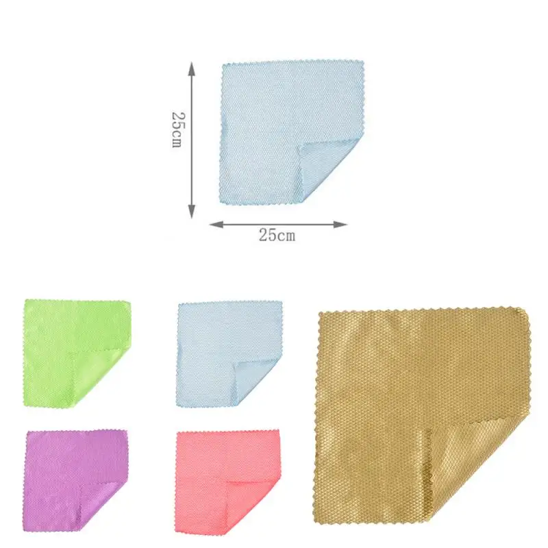 

3PCS Kitchen Anti-Grease Wiping Rags Efficient Fish Scale Wipe Rag Lazy Housework Cleaning Artifact Cleaning Towel Random Color
