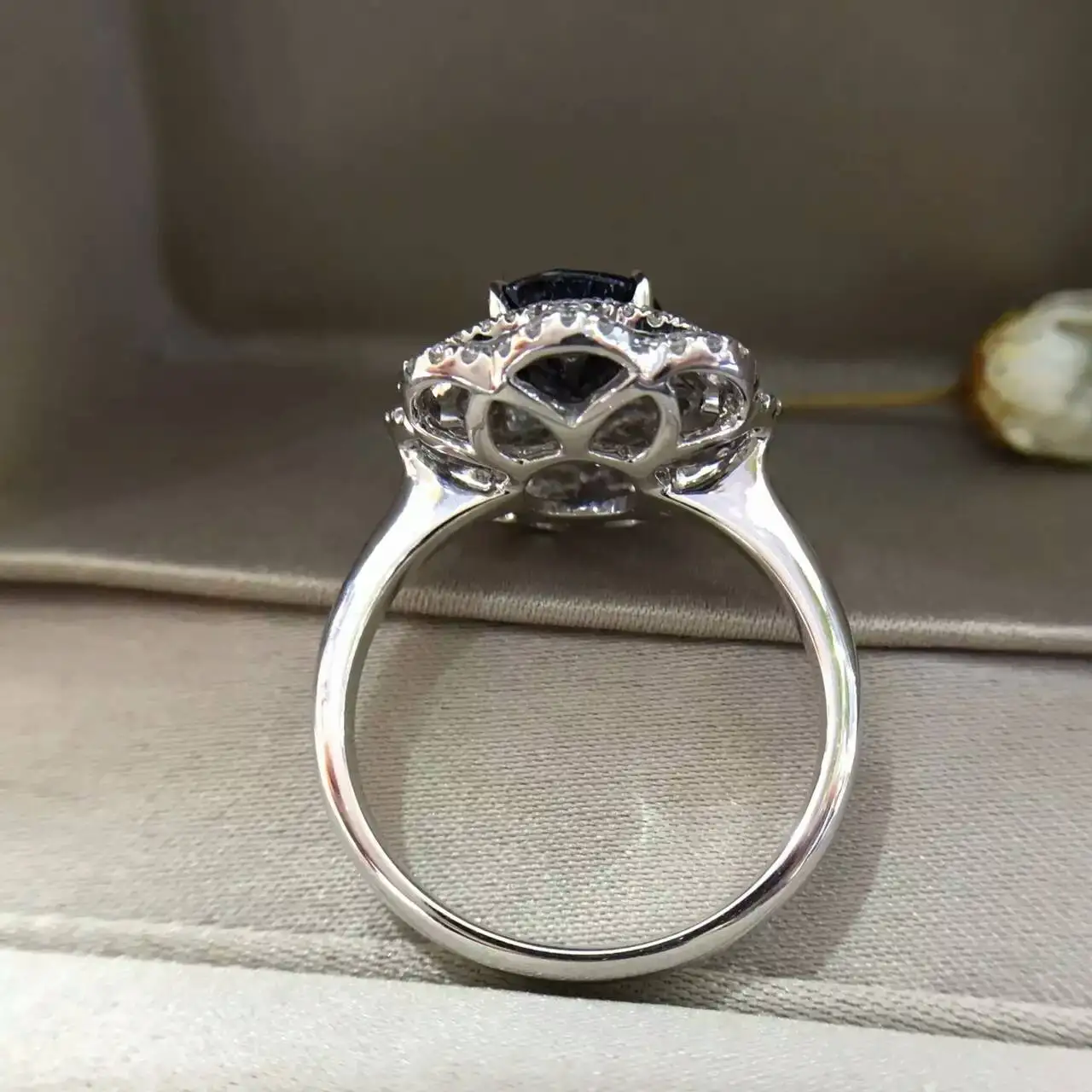 2.012ct+ 0.461ct 18K золото натуральный сапфир женское кольцо с алмазной установкой новое Изысканное Украшение на свадьбу обручальное кольцо