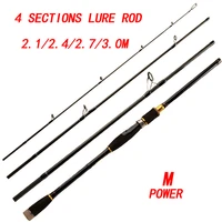 2021 new protable 4 sections fishing lure rod hight carbon travel spinning rod m power bait weight 10 25g fish pole