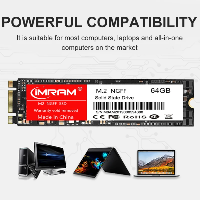Бренд iMRAM M2 2280 SSD NGFF SATA 64 ГБ 32 256 512 ТБ HDD M.2 мм 2 128G жесткий диск для компьютера