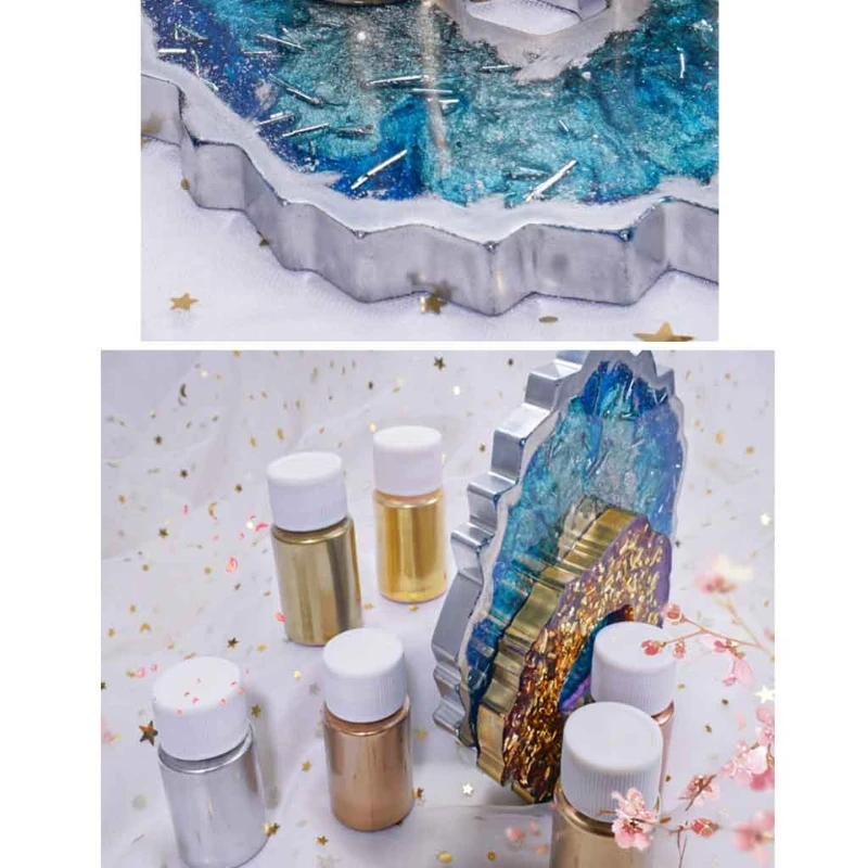 

11 Colors Metallic Epoxy Resin Color Pigment Metallic Mica Powders Resin Colorant Dye Resin Pearl Powder Craft DIY Kit