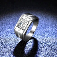 sparkling real 1 carat d color moissanite wedding ring for men 100 925 sterling silver high carbon diamond fine jewelry