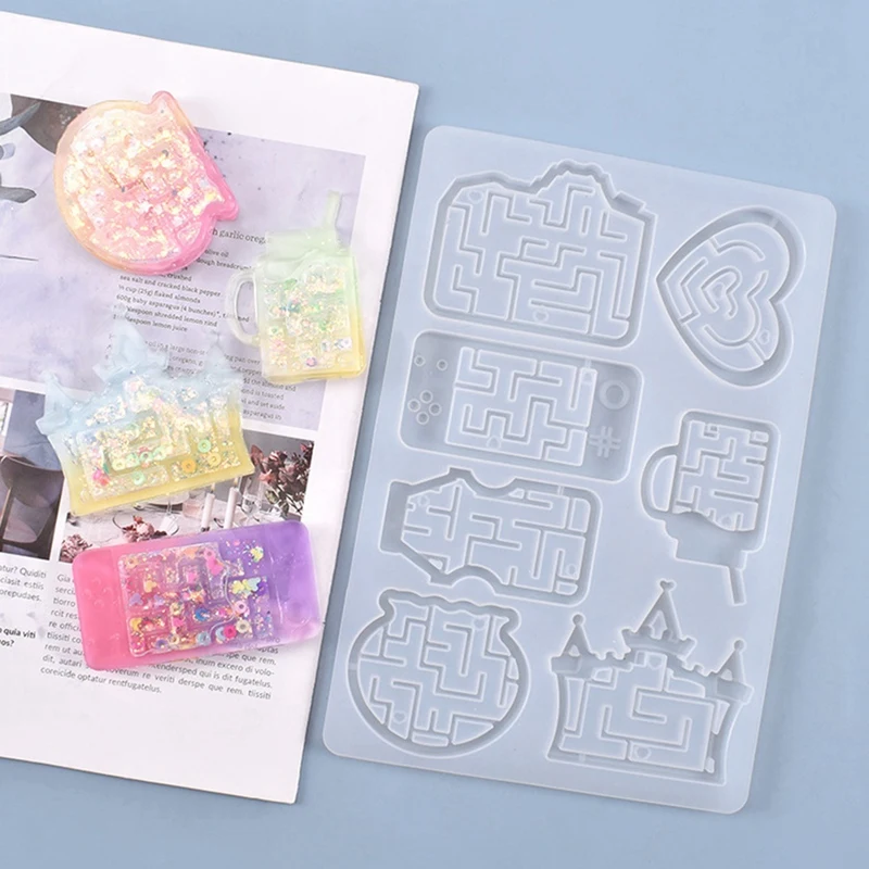 

DIY Crystal Epoxy Mold Quicksand Series Table Jewelry Silicone Mold