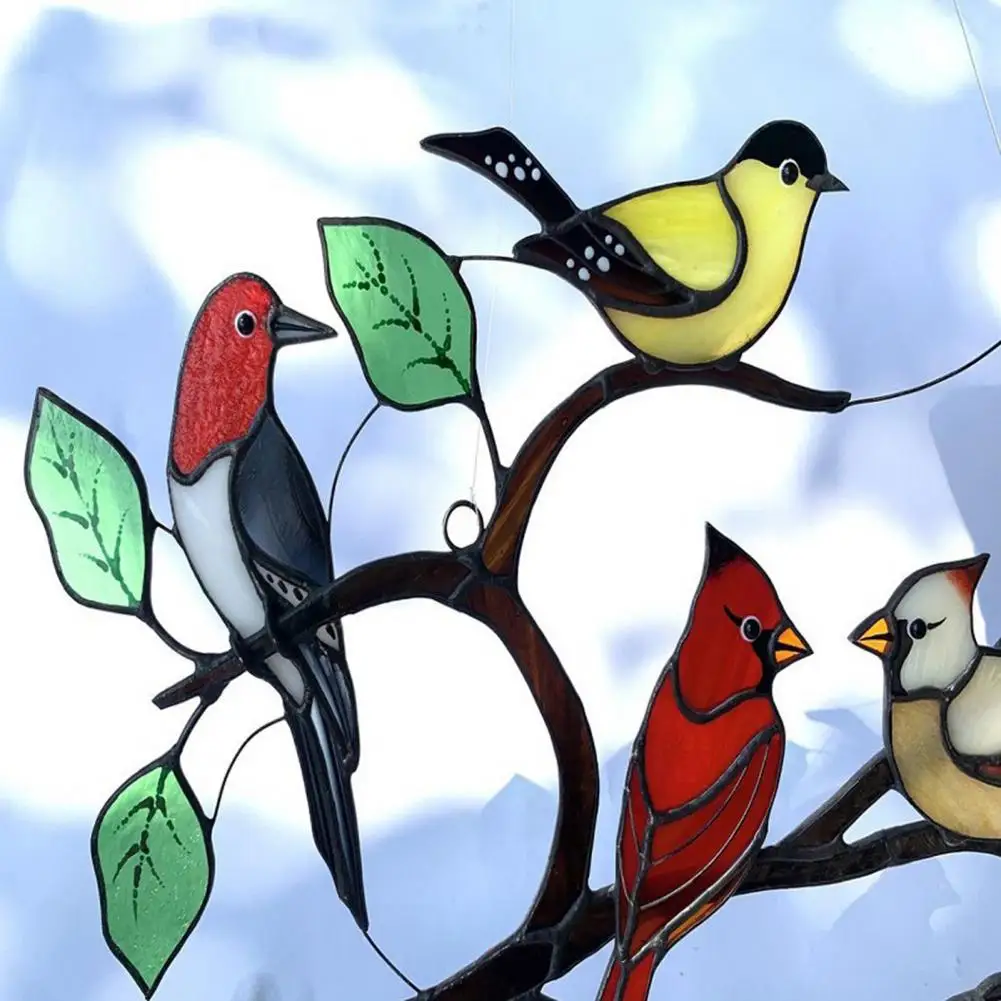 

Hanging Ornaments Vivid Design Multi-color Wear-resistant Window Hangings Birds Pendant for Window Side