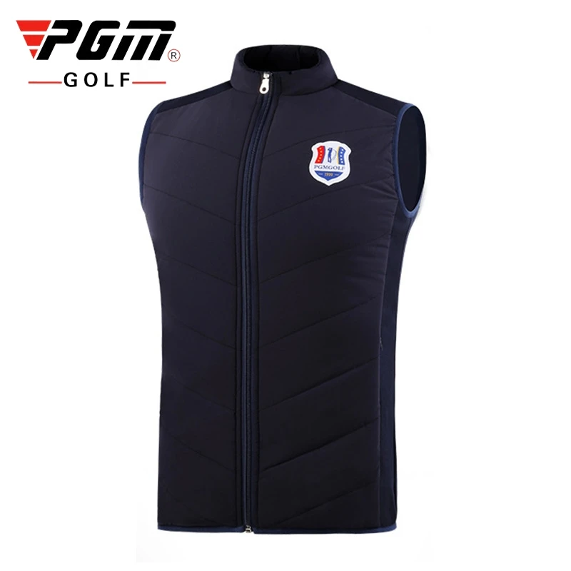 PGM Men Sleeveless Golf Jacket Thickening Down Vest Coat Outdoor Full Zipper Keep Warm Golf Coat Jacket M-XXL D0833