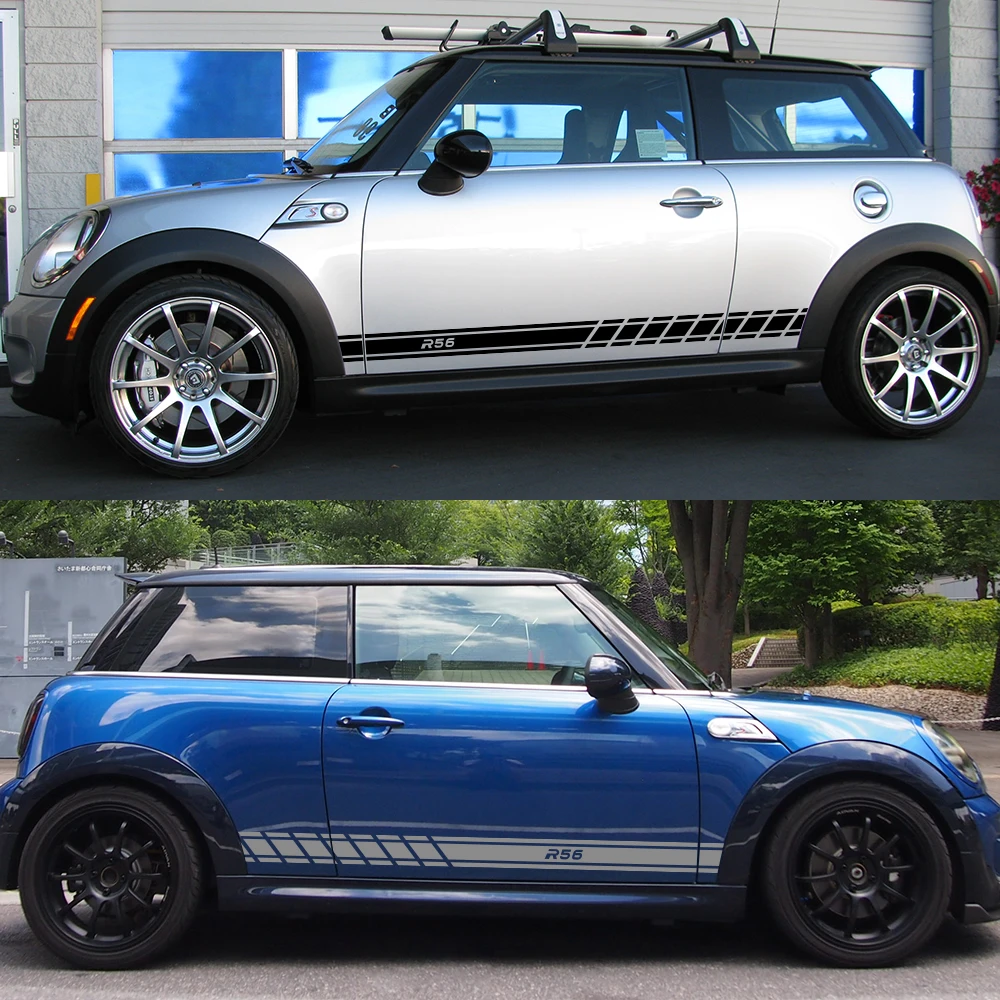 2 шт. двери автомобиля сбоку юбка наклейки для Mini Cooper F56 F54 F57 F55 F60 R50 R52 R53 R55 R56 R57 R58 R59 R60 R61 аксессуары