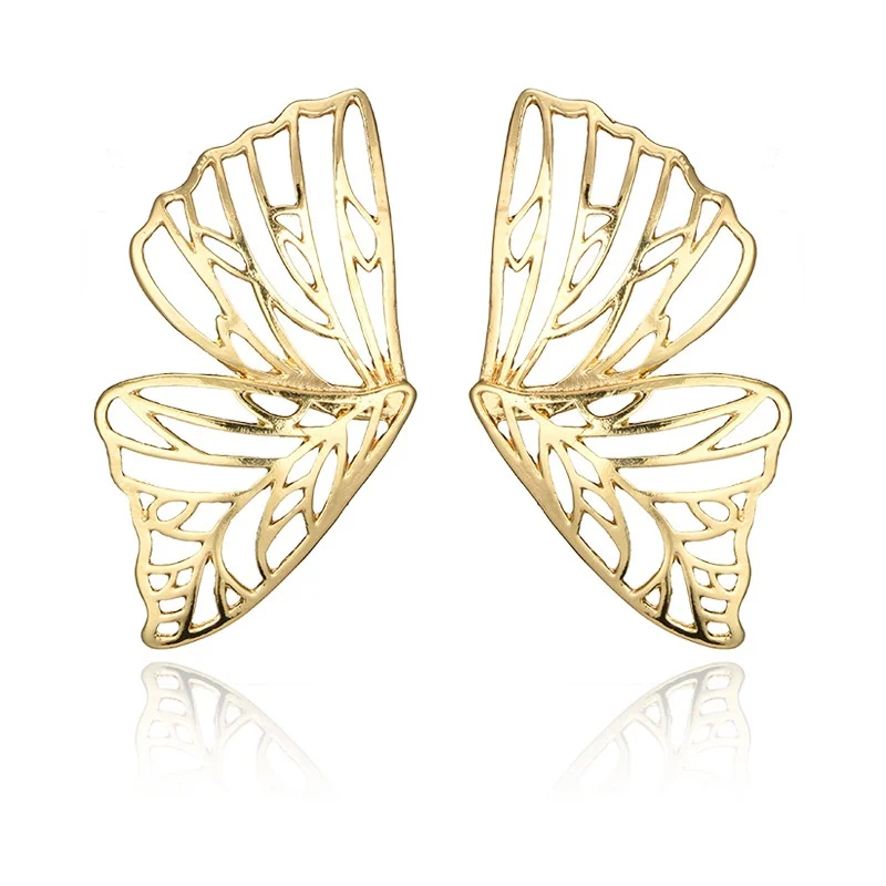 Преувеличенные металлические пустотелые серьги гвоздики с