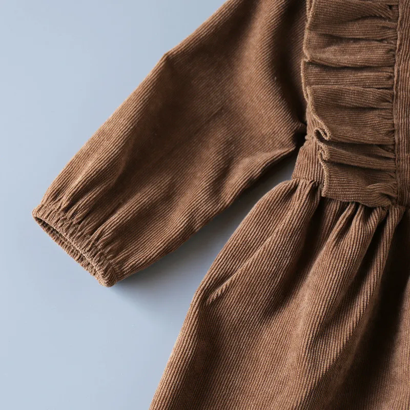 2021 платье для девочек весенние модные кружевные платья с длинным рукавом детей