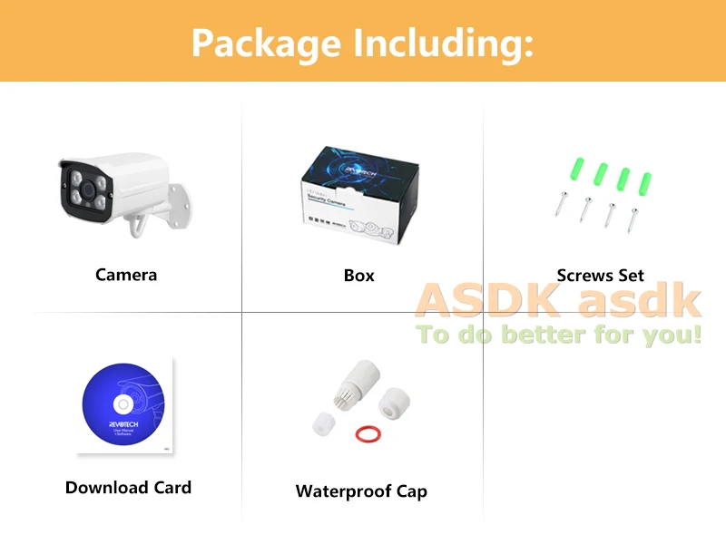 Водонепроницаемая наружная IP-камера 1080P 4 светодиода МП цилиндрическая камера