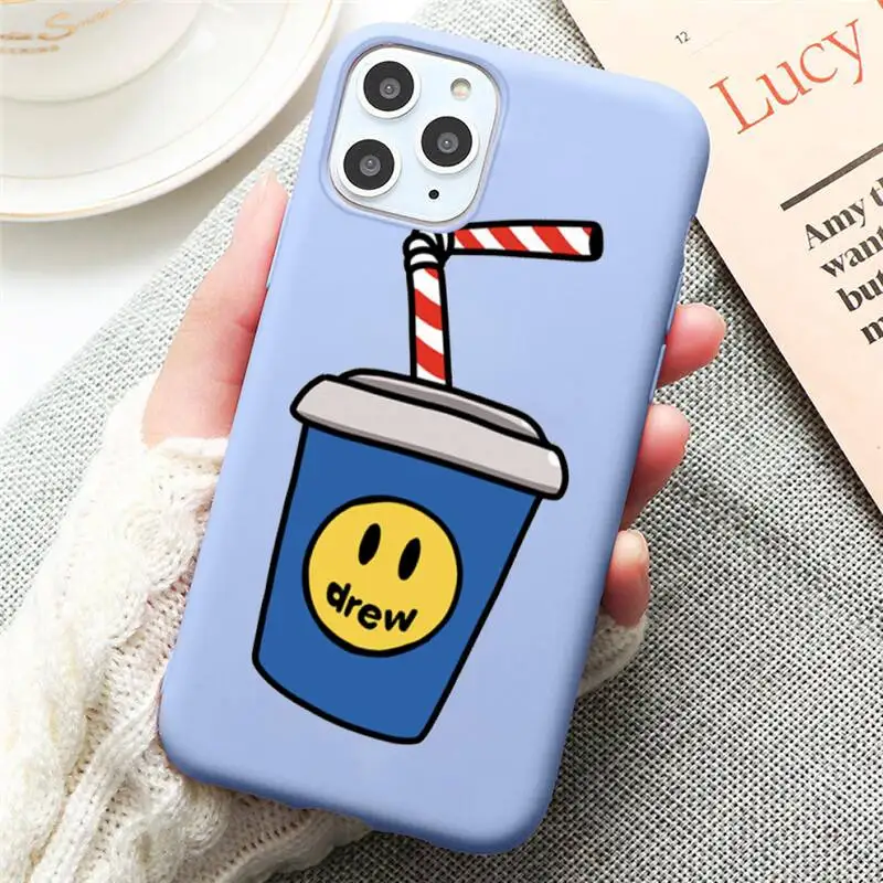 

Justin Bieber drew house Phone Case for iPhone 12 mini 11 Pro Max X XR XS 8 7 6s Plus Candy purple Silicone cover