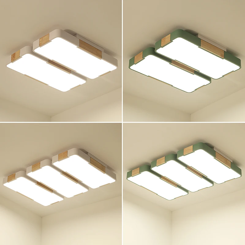 Китайский стиль деревянный светодиодный белый Потолочный светильник