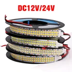 Светодиодсветильник лента 480 SMD, гибкая двухрядная LED полоска 2835 для украшения дома, 2400 светодиодный, 24 В, 12 В, 5 м