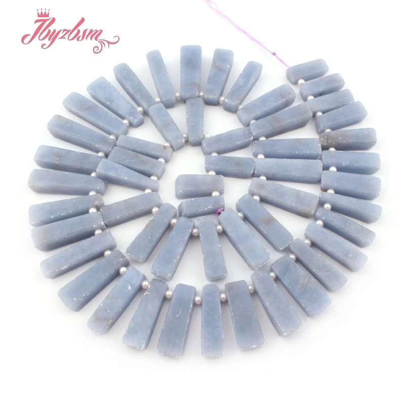 5x10-7x33mm Charoite опал, кварц, Агатовая палочка рыхлый натуральный камень бусины для DIY для изготовления украшений ожерелья Браслет серьги 15" - Цвет: Angelite