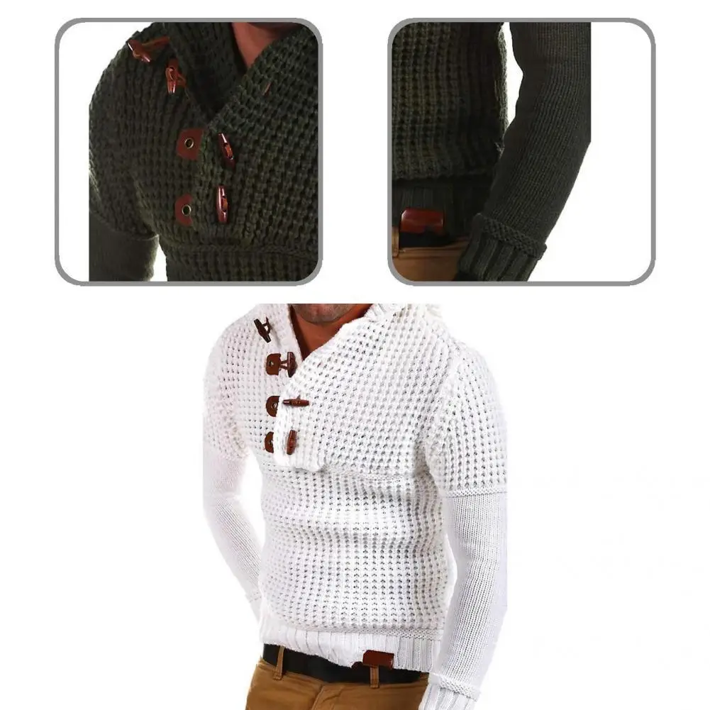 

Nylon Great V-neck Ribbing Cuffs Hoodies Clothes Knitted Plaid Winter Sweater Keep Warm for Winter