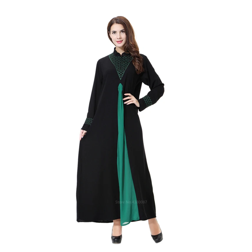 Мусульманское платье Duba Abaya размера плюс с вышивкой на шнуровке длинное модное