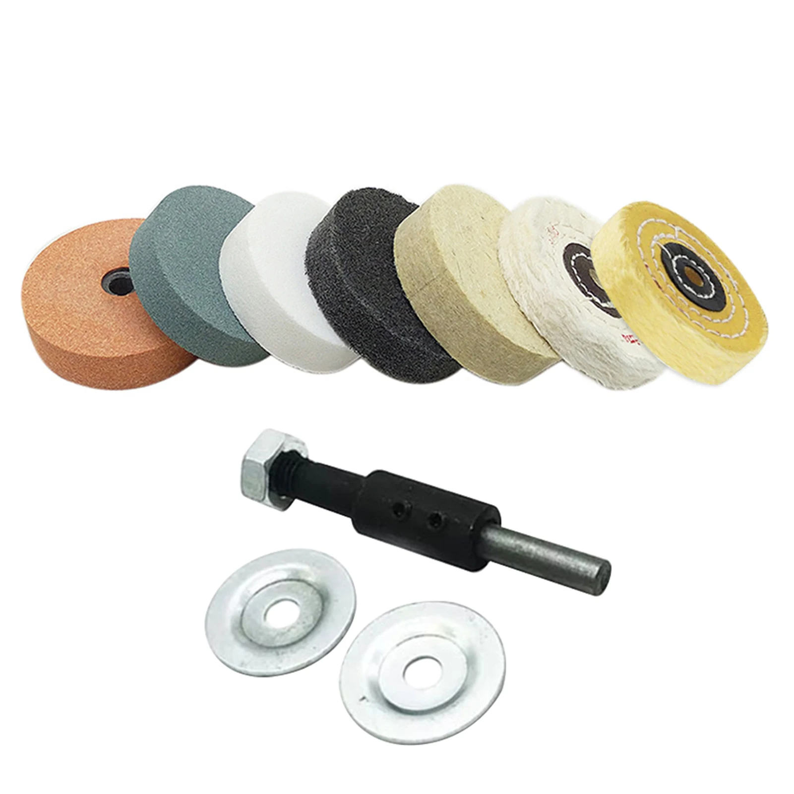 

8pcs Woodworking Sanding Accessories Practical Polishing Wheel Kit Mirror Buffing Pad Mini Grinder Round Drill Arbor Adapter