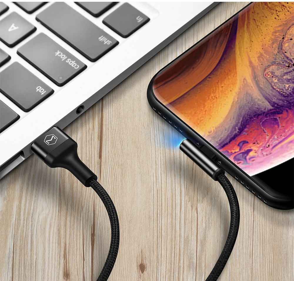 MCDODO синий светильник USB кабель для iPhone X XS Max XR 6s iPad Быстрая зарядка для iPhone кабель для зарядного устройства кабель для передачи данных кабели для мобильных телефонов