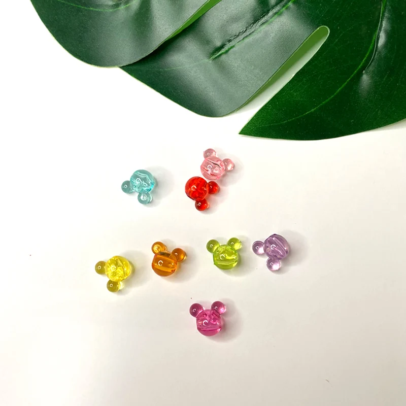 50 шт конфетных цветов акриловые бусины с Микки Маусом DIY прозрачные цветные ed