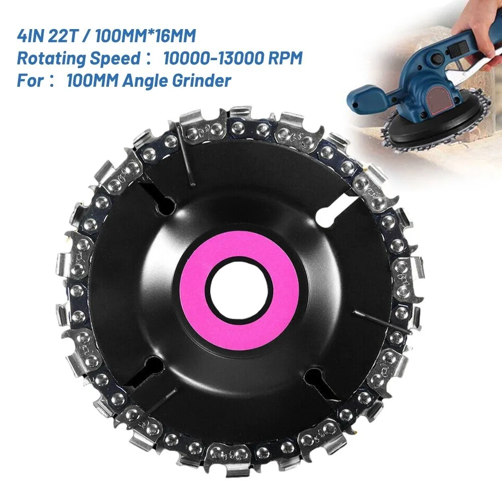 

1 Pcs Grinder Chain Disc Saw Disc Blade 4 Inch 22T For Wood Ice Plastics Carving Cutting Removing Angle Grinder Accessories