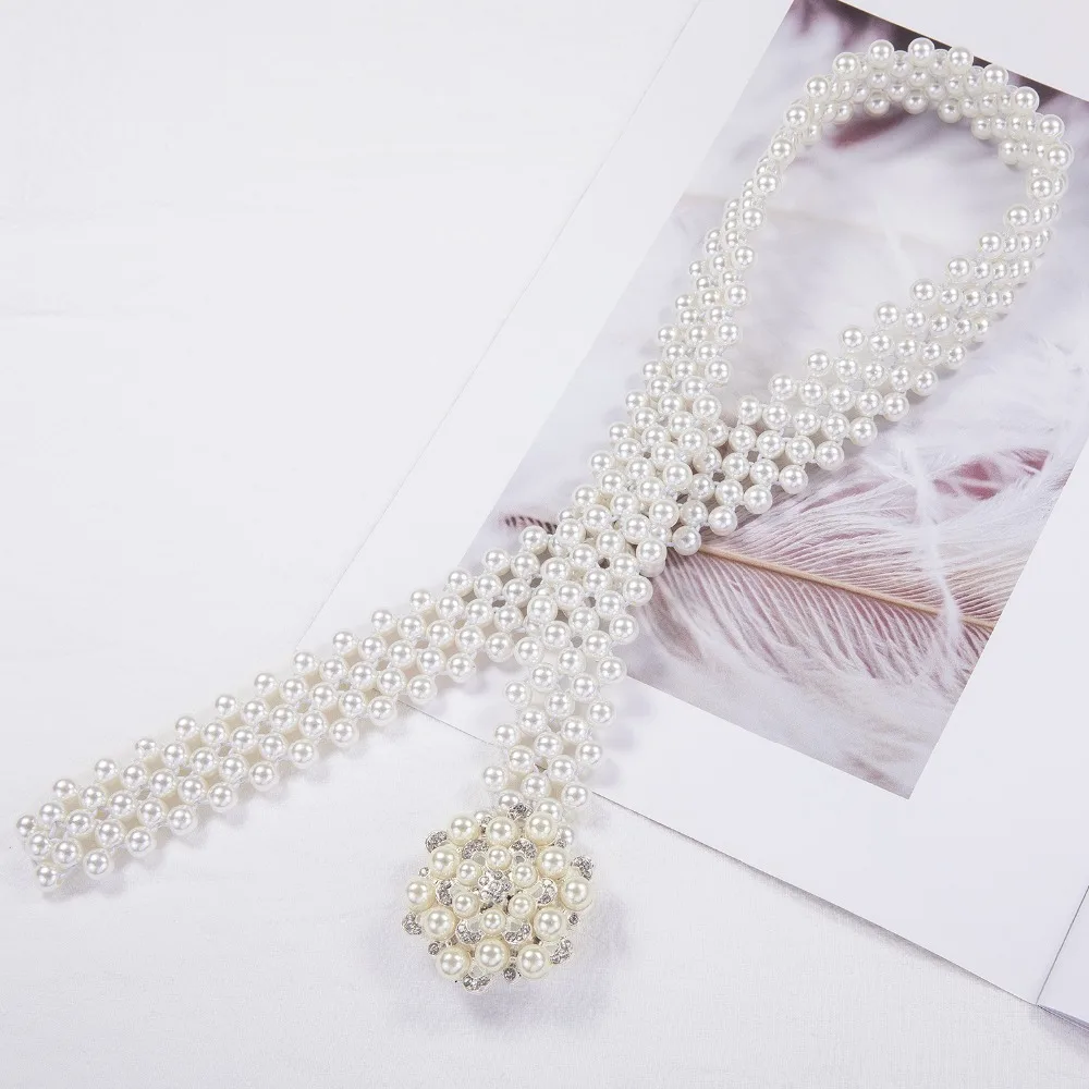 Роскошные женские Стразы пояс Женский яркий невесты широкий bling Кристалл Алмаз талия длинная цепь пояс Стразы пояс с жемчугом