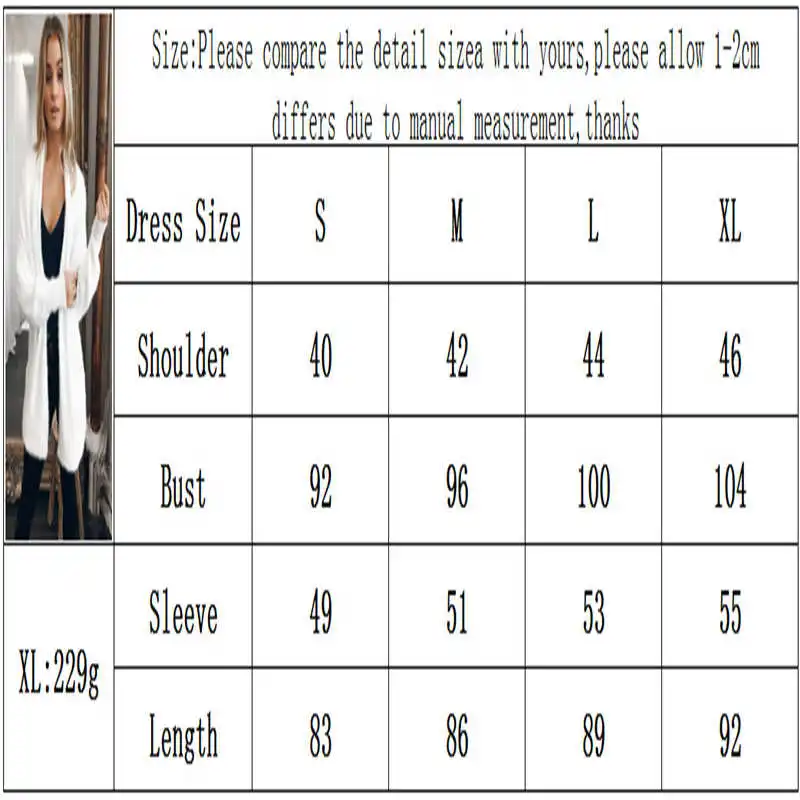 

Coat Sweater Plus Sleeve Pocket Size Jacket Womens Knitted Cardigan Fluffy Long Sweater cardigan Size S-XL