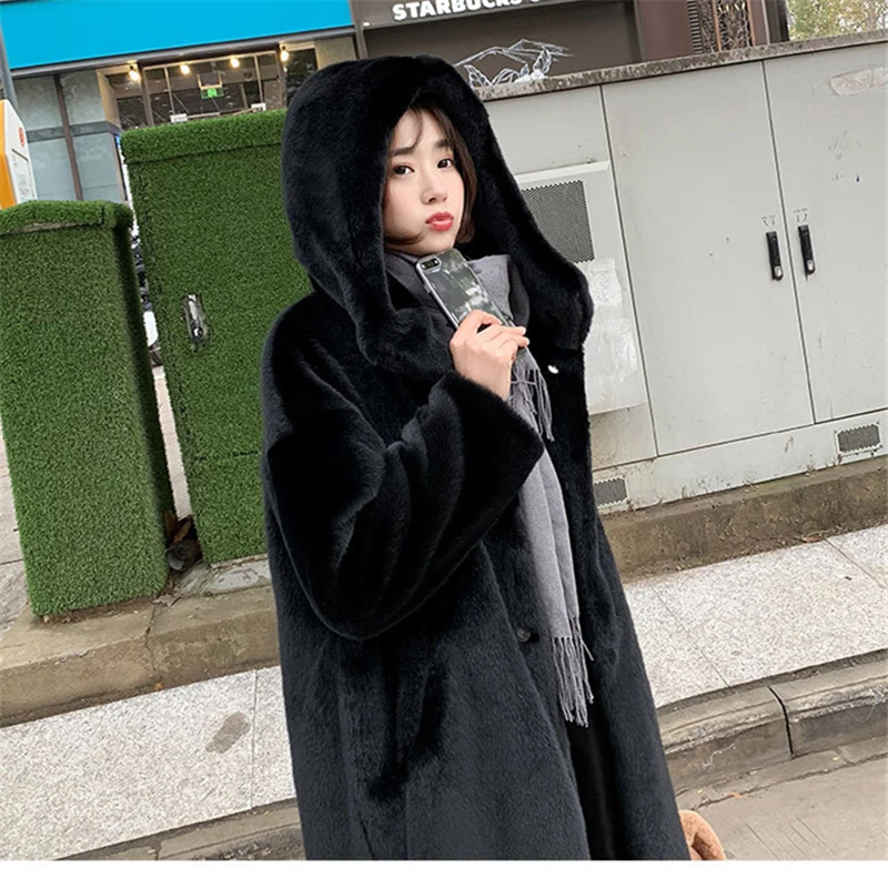 Женское длинное меховое пальто новинка зимы 2019 искусственный мех норки Толстая