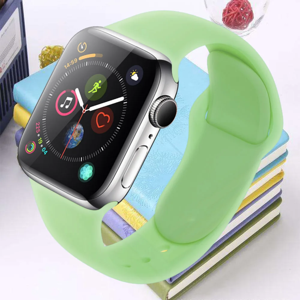 Прозрачный силиконовый ремешок для Apple Watch 38 мм 42 iWatch 4 5 полоса 44 40 ММ Спортивный