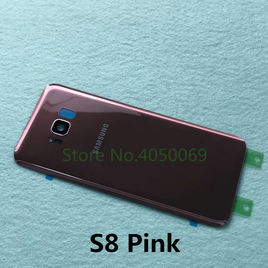 S8 Pink Задняя стеклянная крышка Корпус Замена батарейного отсека+ рамка для камеры для samsung Galaxy S8 Plus S8+ G955 G955F G950 G950F - Цвет: S8 Pink