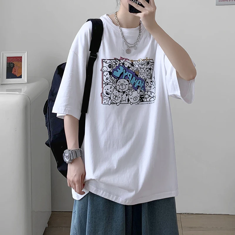 

Free Shipping Fashion Short Sleeve T-shirt Men's Summer Versatile Loose Short Sleeve Top