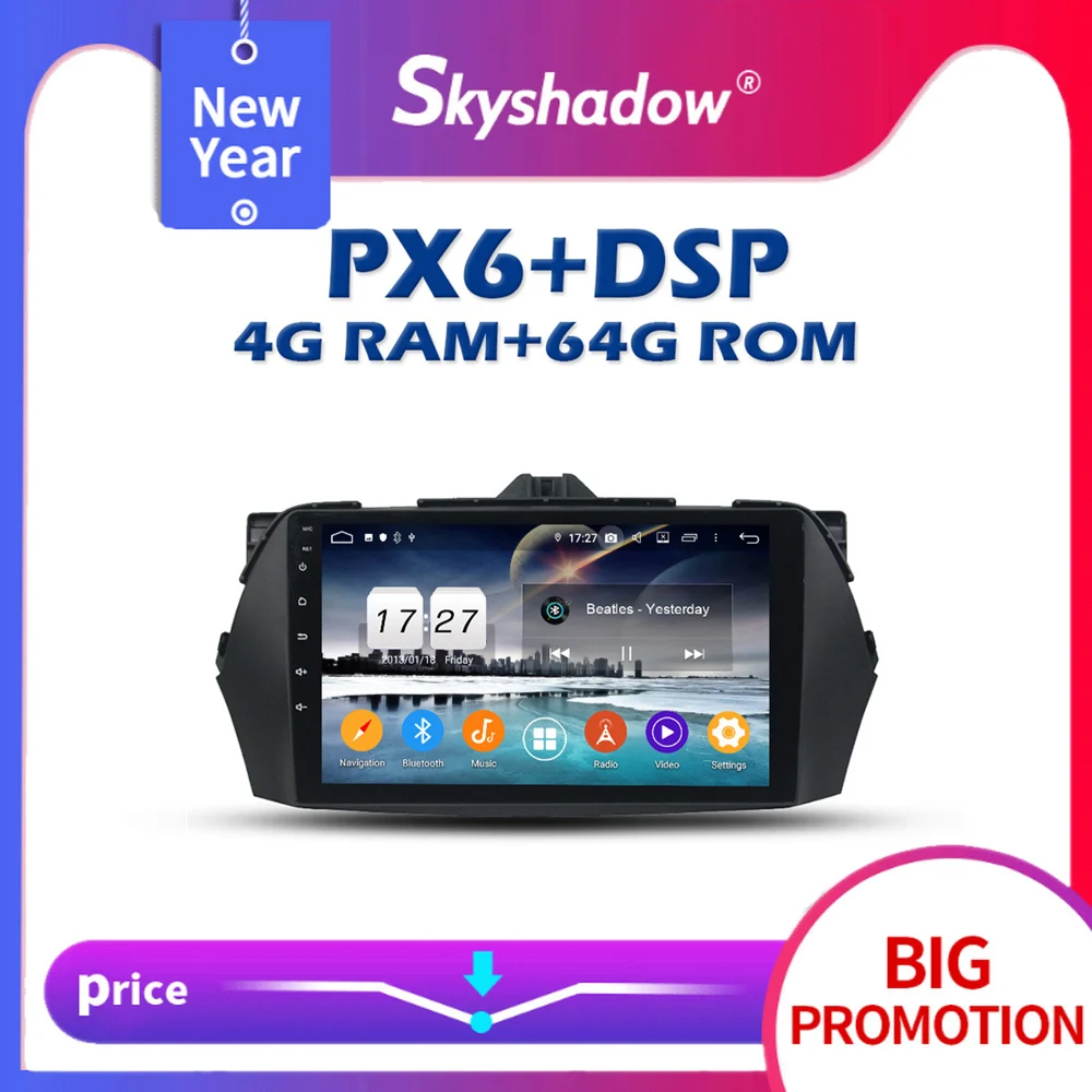 720P PX6 DSP IPS Android 10.0.0 4G + 64G Автомобильный DVD плеер GPS карта RDS радио wifi Bluetooth 5 0 для SUZUKI