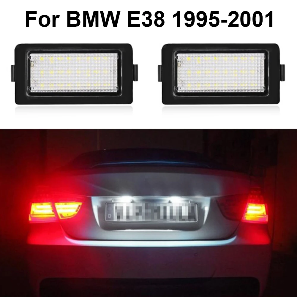

White LED Lights Accessories 6500K 2pcs License Plate Car Bulbs Useful