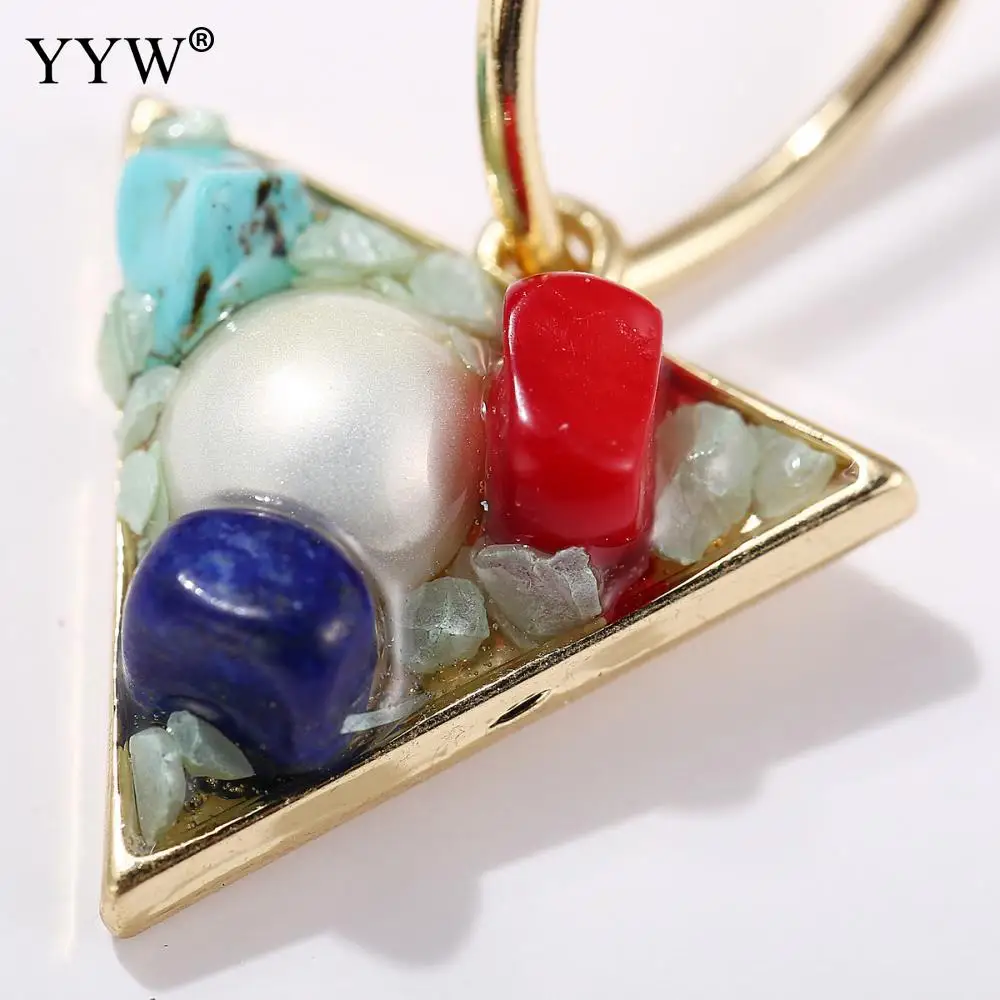 Треугольные висячие серьги женские пластиковые жемчужные фишки Женские