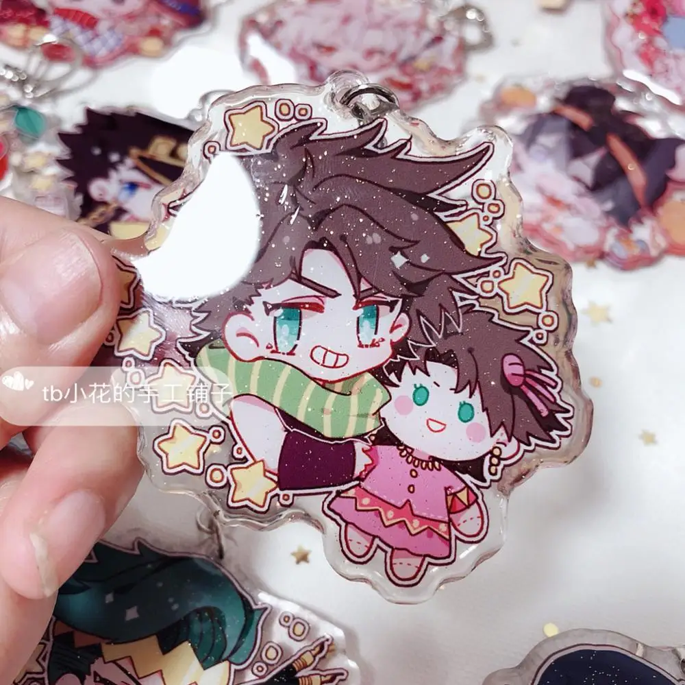 JOJO невероятное приключение Золотой ветер Bucciarati Kujo JotaroHigashikata Josuke фигурка Косплей акриловый брелок Подвеска для ключей - Цвет: 04