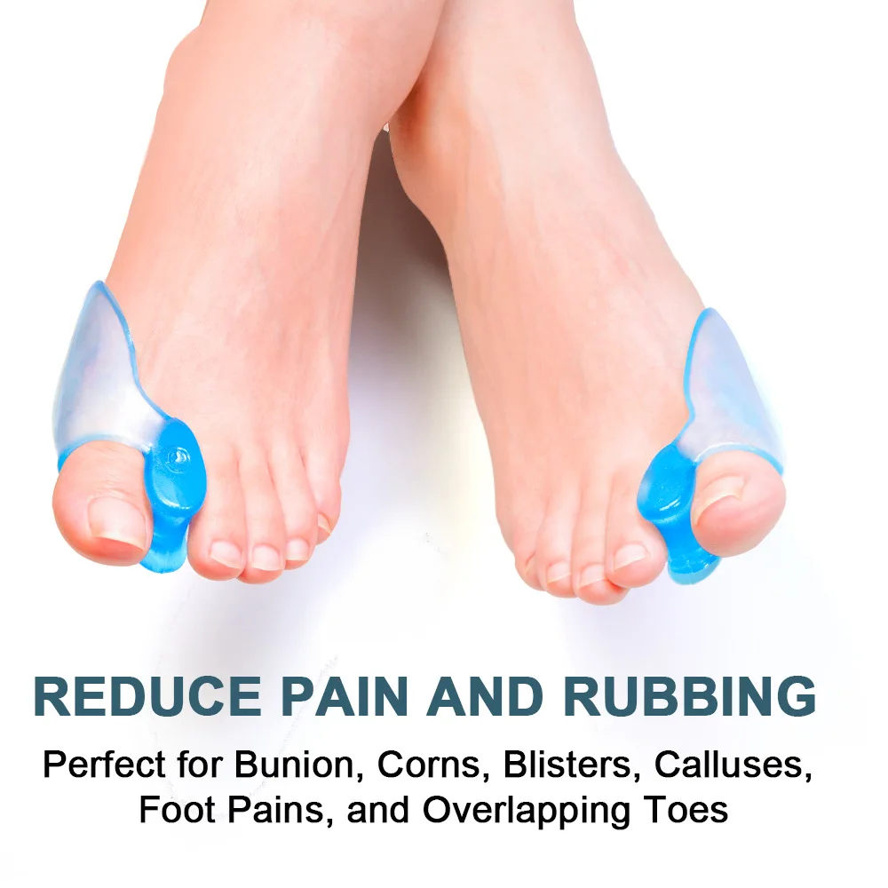 

2pcs/set Silicone Gel Thumb Corrector Little Toe Protector Separator Hallux Valgus Finger Straightener Foot Care Relief Pads