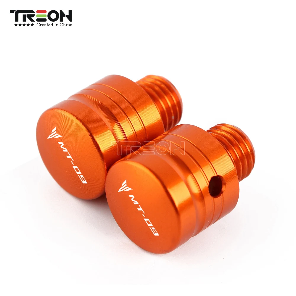 

For YAMAHA MT-09 FZ09 2014 2015 2016 2017 2018 2019 2Pcs Universal Motorcycle M10X1.25 CNC Mirror Hole Plug Screw CNC Aluminum