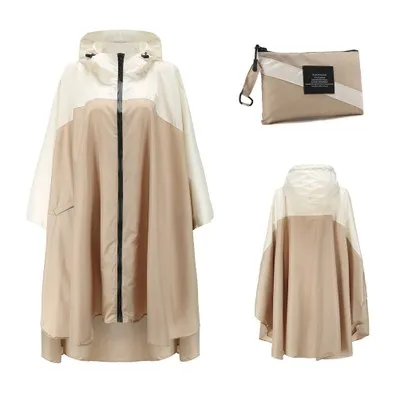 Khaki and beige Дождевик для женщин и мужчин водонепроницаемый рюкзак, дождевик на открытом воздухе для пешего туризма Дождевик Пончо Куртка Плащ capa de chuva Chubasqueros - Цвет: Khaki and beige