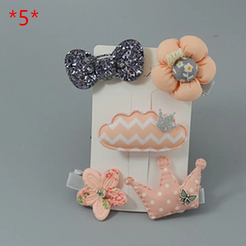 5 Pcs\set Kids Cute Hair Crown Princess Girls Clips Fashion Cartoon Hairpins Handmade Barrettes Hairgrips Accessories| |