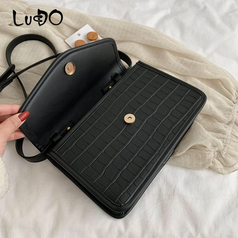 

LUCDO Fashion High Quality Stone Pattern Crossbody Bags For Women 2020 Vintage Shoulder Messenger Bag Female Travel Handbags Sac