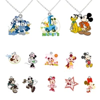 disney cartoon necklace mickey mouse and friends donald duck shape anime resin pendant necklace epoxy resin jewelry boys xds727