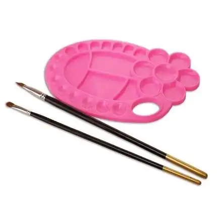 Пластиковая палитра акварель гуашь акриловая краска детская овальная