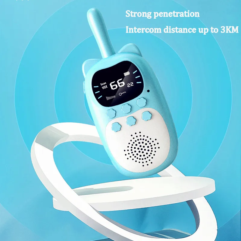 2pcs Electronic Kids Walkie Talkie Waterproof Toys Children Two Way Radio Phone 3km Range Christmas Birthday Gift For Boys Girls