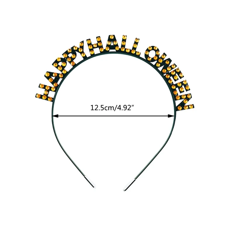 

Halloween Hair Hoop Crystal Letter Headband Theme Party Performance Headdress Rhinestone Cosplay Hair Accessories