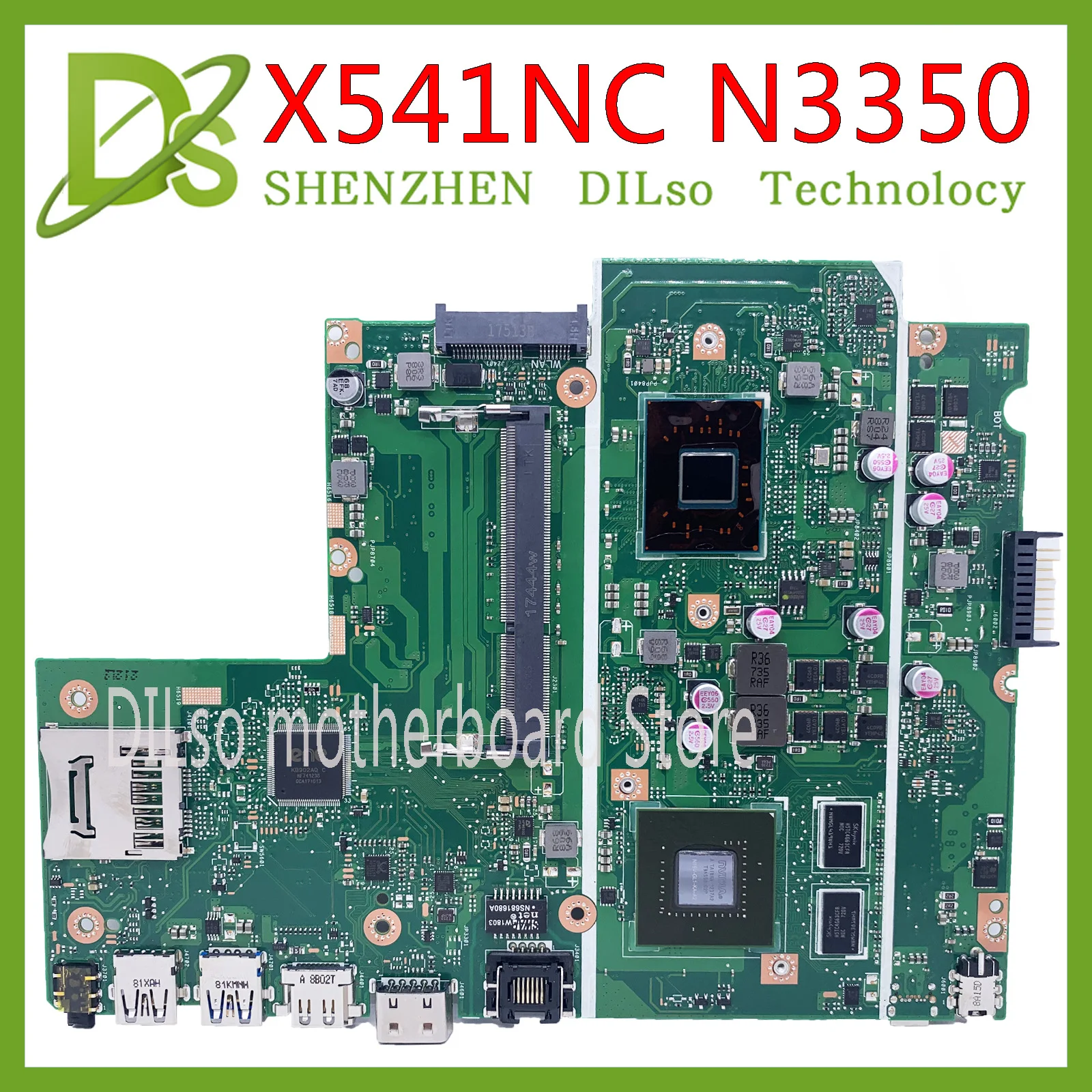 KEFU X541NC REV2.1 fit For ASUS X541NA X541N N3350 CPU Laptop Motherboard GT810M test Motherboard work 100%