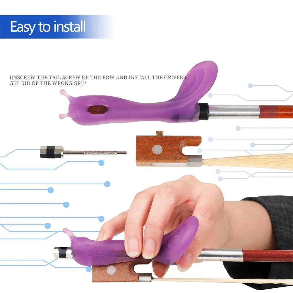 

1/4 - 4/4 Violin Bow Grip Partner Violino Hold Violin Bow Posture Corrector Accessories Teaching Aid for Beginner