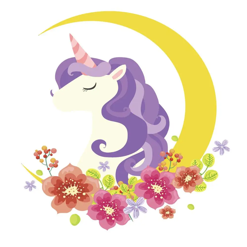 Красочные Единорог наклейки на стену Гостиная виниловые спальни детской