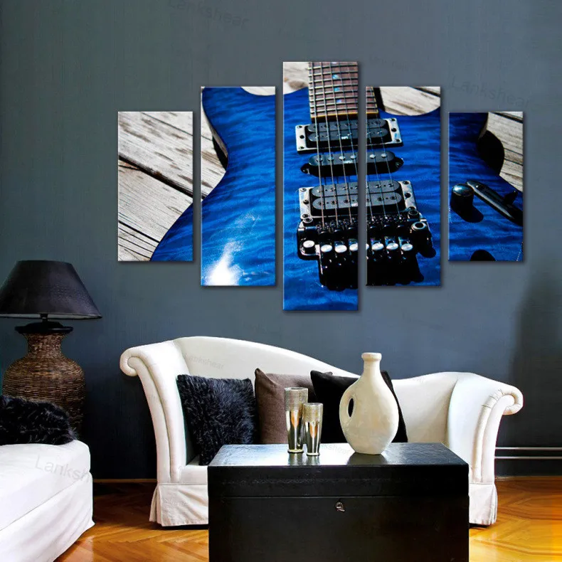 Модульные картины для музыкальной комнаты холст с принтом Hd 5 панелей скрипка