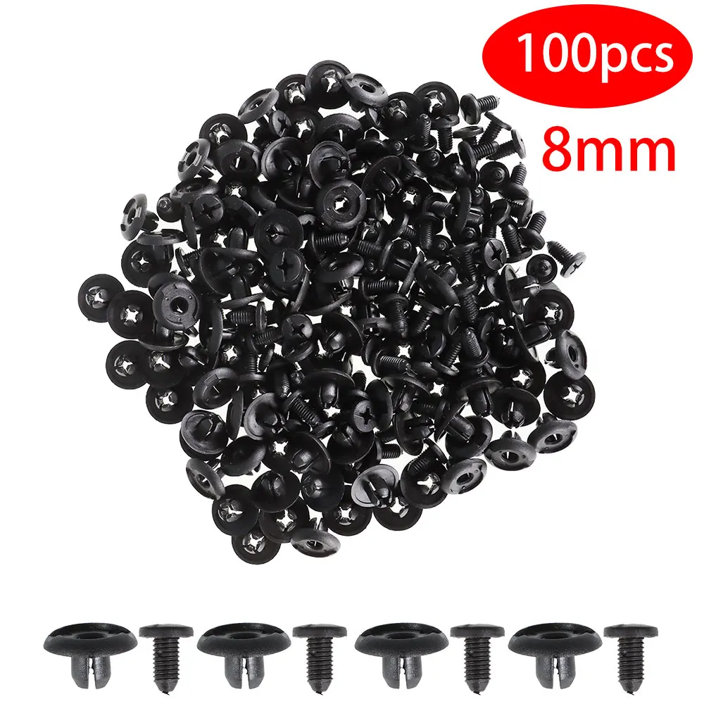 Новый 100 шт. 8 мм нейлон Фиксатор заклепок бампер зажимы автомобильного крыла для